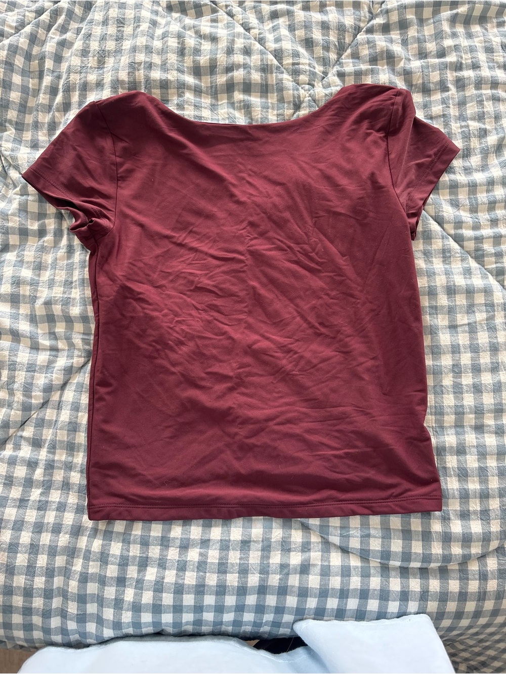 Women’s Open Back Short Sleeve Top - Burgundy